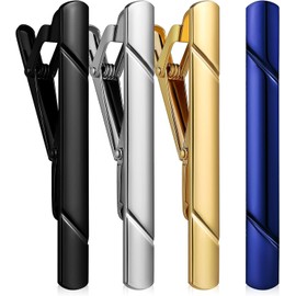 Kisangel 4 Piezas Clip de Corbata de Metal Cobre para Hombres, Estilo