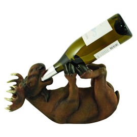 True Moose Tabletop Wine Bottle Holder Countertop Kitchen Centerpiece Decor for Animal Lovers, Barware Accessory, Set of 1