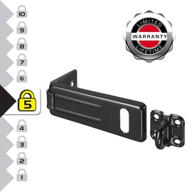 Master Lock 704EURDBLK Outdoor Door Padlock Hasp, Black, 11 x 4.4 cm