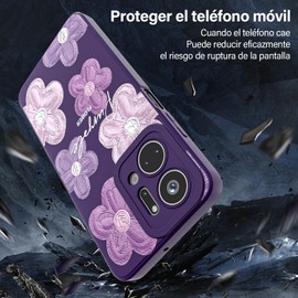 Threehao Funda para Honor X7A Case Uso Rudo, Ultra Delgado Flexible Púrpura Suave TPU Silicona Carcasa con Moda Aesthetic Dibujos Flores, Antigolpes Anti-arañazos Protectora
