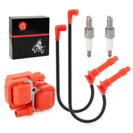 Ignition Coil and Spark Plug & Wire Cap Compatible with Polaris Ranger Crew XP 900 1000 General XP 4 1000 2013-2023 3022662 4014032 4014033 4017692 4017693