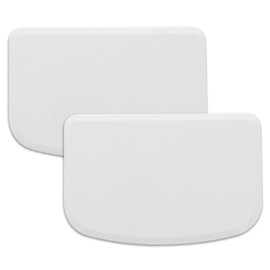 Raspador de banco de plástico para hornear, 2 raspadores de cuencos blancos, raspador de masa flexible seguro para alimentos, multiusos, buen agarre, 
