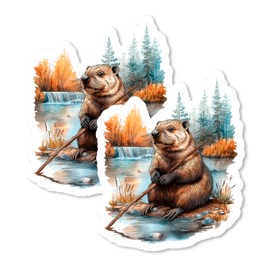 Beaver Magnet 4 Inch 2-Pack Dam Builder – Strong Vinyl Decorative Animal Magnets for Fridge Locker Kitchen Office – Cute Fun Aesthetic Cool Durable & Long-Lasting Souvenir ID44999