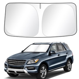 Amooca - Parasol para parabrisas de coche, cubierta plegable para ventana delantera, que mantiene tu vehículo fresco y protección contra el calor para el interior del coche, pequeño (59 x 30 pulgadas)