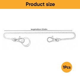 ZALAOR 60CM Metal Wallet Key Chain for Men: Heavy Duty Pocket Key Chain with Lobster Clasp and Dual Rings - Long Keychain Ideal for Jean Bag Wallet Belt