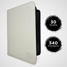 DRAGONSCALE Z9 Dragon Binder | 9-Pocket Trading Card Album | 540 Pockets & 30 Pages Double-Sided | Standard Size Card Capacity | Collectible Card Album for Sport and Trading Card Games (White Scales)