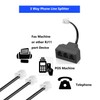 Menewstart RJ11 Cable 3 Way Telephone Splitter 3 Pack, Black,