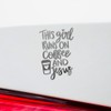 Decal Stickers of Runs On Coffee and Christ (Metallic Silver)