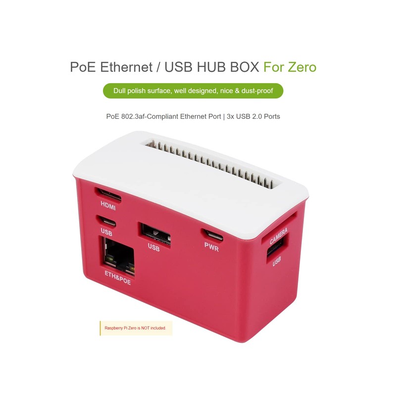 waveshare Ethernet/USB HUB HAT B with Box ABS Case for