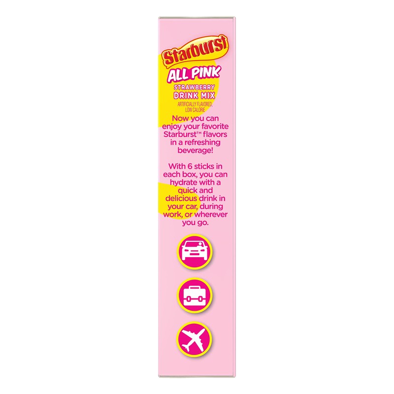 Singles To Go Starburst Powdered Drink Mix, All Pink Strawberry,