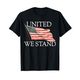 United We Stand American Flag Tee Patriotic USA FLAG T-shirt for Women Kids Men