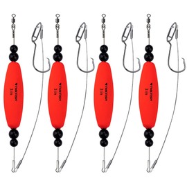 THKFISH Fishing Bobbers Catfish Float Rigs Santee Rig for Catfishing Tackle Rattling Cork EVA Foam Peg Floats Bait Rigs 4PCS 3in