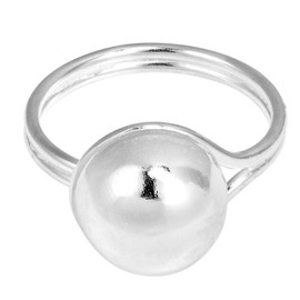AeraVida Dainty Glamourous Dome Ball .925 Sterling Silver Ring | Unisex Statement Fashion Promise Ring | Everyday Accessory for Couples | Size 9 Sterling Silver Band