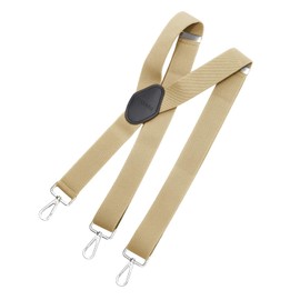 MASADA Men's Braces with Robust Lobster Clasp Fully Adjustable 3.5 cm Wide and up to 195 cm Height, beige