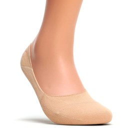 Sockstheway Womens Anti-Slip No Show Socks, Low Cut Liner Socks, Medium, Beige, 5 Pairs