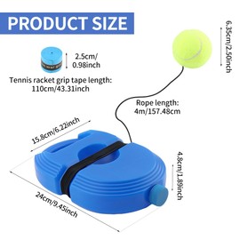 LOQJSS Tennis Practice Device,Solo Tennis Trainer Rebound Ball with 3 String Balls,Tennis Practice Rebounder Equipment Training Tools,Tennis Exercise Equipment for Adults Kids Beginners
