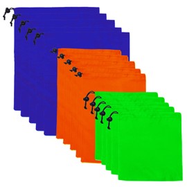 Jarler Drawstring Bag String Bag 15Pcs Nylon Drawstring Bag Bulk Cinch Ditty Stuff Sack Pouch 3Colors for Gym Travel Yoga Sports