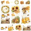 WANDIC 3PCS Bees Waterproof Decals Rub on Transfer Stickers,Sunflower Pattern