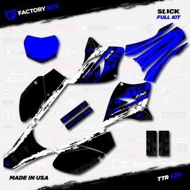 Factory EFX White & Blue Slick Racing Graphics Kit fits 05-23 YAMAHA TTR230 TTR 230 decal