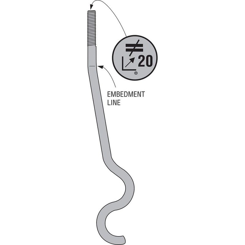 Simpson Strong-Tie SSTB20HDG - 5/8" x 21-5/8" HDG Anchor Bolt,