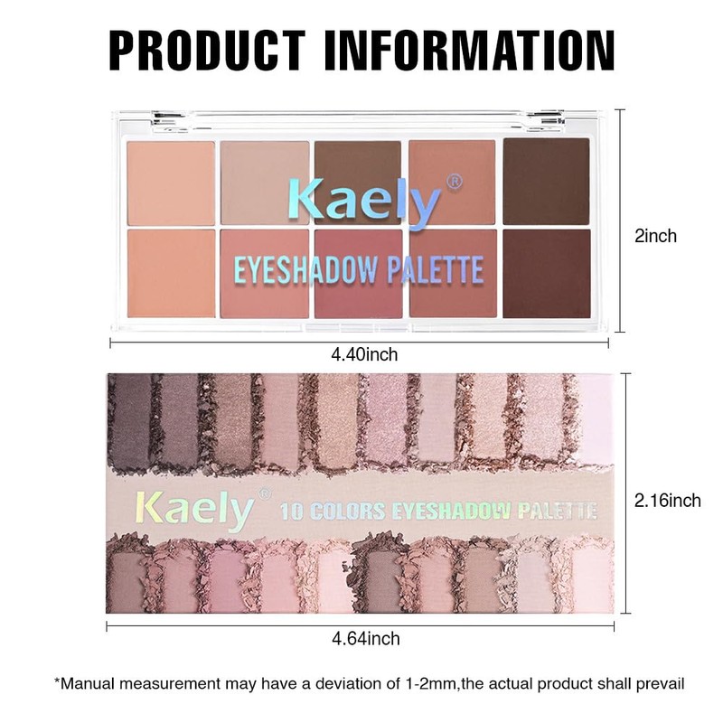 10 Eyeshadow Palette, Neutral Nude Pink Matte Eye shadow Makeup,06