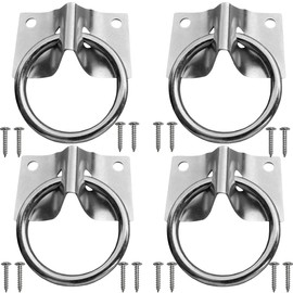 FKUMLUN 4PCS Cross Tie Ring for Horse, Zinc Plated Wall Mount Horse Tie Ring 2 inch Tie Ring Plate, with Screws