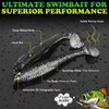 LUCKYFISHING Paddle Tail Swimbaits 16 PCS Fishing Lures Soft Plastic