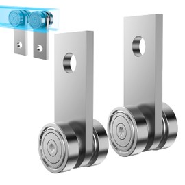 EASGIU 2 Wheel Trolley Assembly Rollers for 1-5/8" Wide Strut Channel - Garage Pulley System Hoist System (Silver-2 Pack)