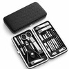 19-Piece Nail Clipper Set with Leather Case – Stainless Steel