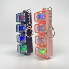 JOINCCI 2PCS Keyboard Fidget Toys for Adult,Keyboard Fidget Keychain,Fidget Clicker with LED Light,4 in 1 Mechanical Fidget Keyboard for Release Stress,Valentine's Day,Birthday Gifts,Black & Pink