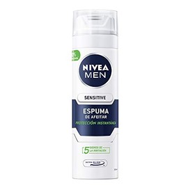 NIVEA MEN Espuma para Afeitar Sensitive (200 ml) Enriquecido con Manzanilla para Piel Sensible, fórmula extra suave 0% alcohol