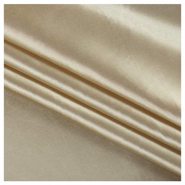 MDS Pack of 5 Yard Charmeuse Bridal Solid Satin Fabric for Wedding Dress Fashion Crafts Costumes Decorations Silky Satin 44”- Champagne Gold