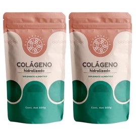 Colágeno Hidrolizado en Polvo - 1 kilo (2 Bolsas de 500g cu) - 100 natural y puro, sin colorantes, azúcares añadidos, ni edulcorantes. (NUEVA IMAGEN) 