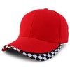 Armycrew Racing Flag Designed Bill Structured Baseball Cap - Red