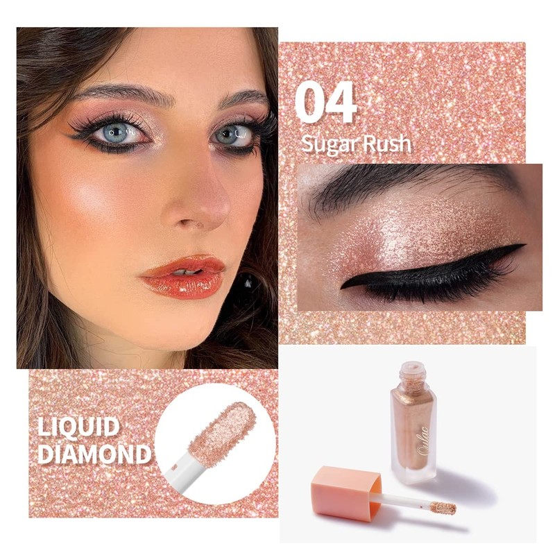 Oulac Liquid Eyeshadow Glitter - Waterproof Glitter Eye Make-Up with