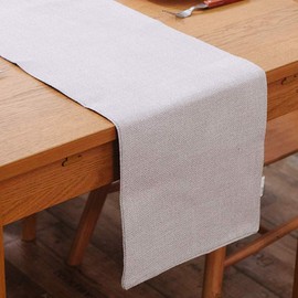 Soft Caddice Faux Linen Table Runner 2 Side for Family Dinners or Gatherings, Indoor or Outdoor Parties, Everyday Use (12 x 72, Seats 4-6 People), Beige