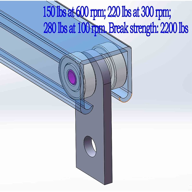 2 Wheel Trolley Assembly Rollers Two Bearing Trolley Assembly for