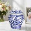 SOITIS Small Urns for Human Ashes, 5.12 Inches Qinghua Porcelain