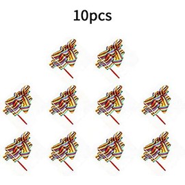 HOMEBT 2M Pieces Dance Ribbons Streamers Rhythmic Gymnastics Ribbon Wands for Kids Artistic Dancing, Baton Twirling Colourful 10 Pieces
