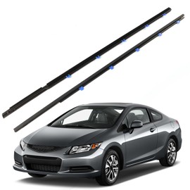 2Pcs Weatherstrip Window Moulding Trim Seal Belt Compatible with Honda Civic Coupe 2D 2012 2013 2014 2015 OE#72410-TS8-A01 72450-TS8-A01