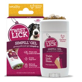 Vetality Twist and Lick SimPill Pill Hider Treat for Dogs, Chicken Flavor (Up to 65 Treatments)