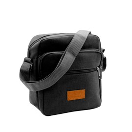 AfitLulu Messenger Bag for Man, Commuting Canvas Crossbody Bag with 3-Layer Zipper, Satchel Bag Men for Business Bag (black)