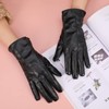FRIUSATE Womens Leather Gloves Black Cashmere Lining Thick Ladies Leather