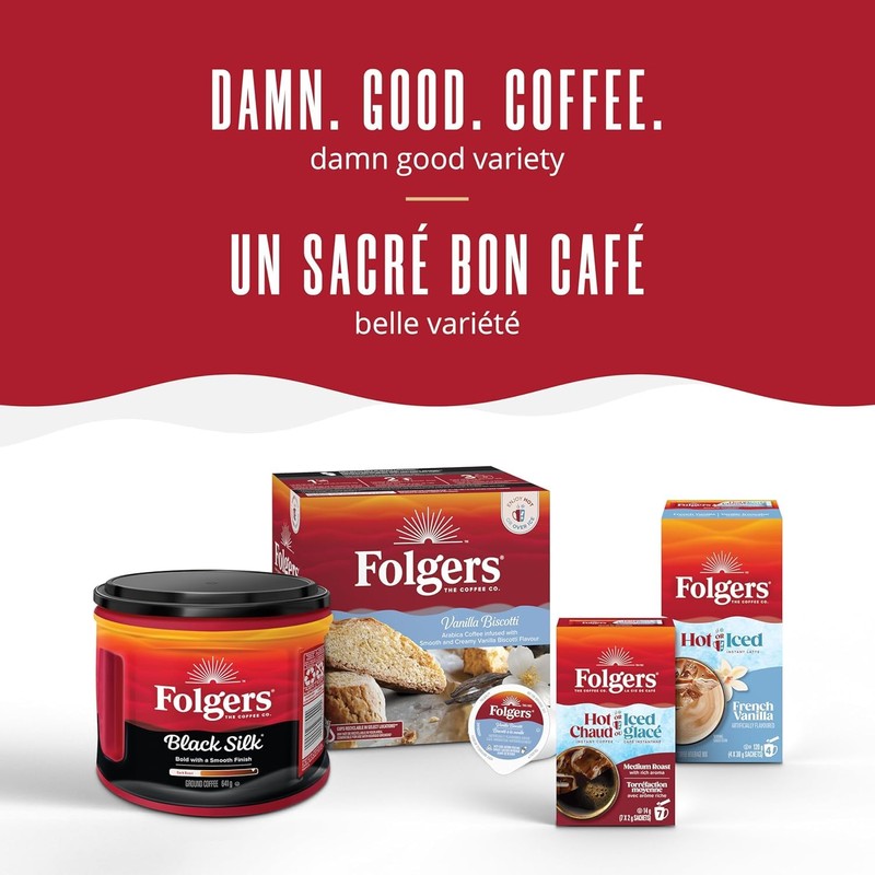 Folgers Caramel Drizzle Flavoured K-Cup Coffee Pods 12 K-Cup Pods