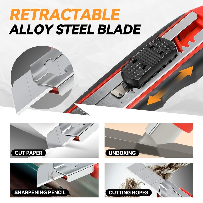 Auto Dynasty Multipurpose Knife with 8 Retractable Blade and Locking