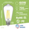 Sigalux Edison Bulbs, E26 LED Bulb ST58 Filament Clear Non-Dimmable