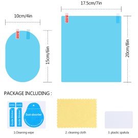 8 Pieces Car Rearview Mirror Film, Anti Fog Glare Rainproof Waterproof Mirror HD Clear Nano Coating Car Film, Protective Sticker for Rear View Mirrors and Side Windows