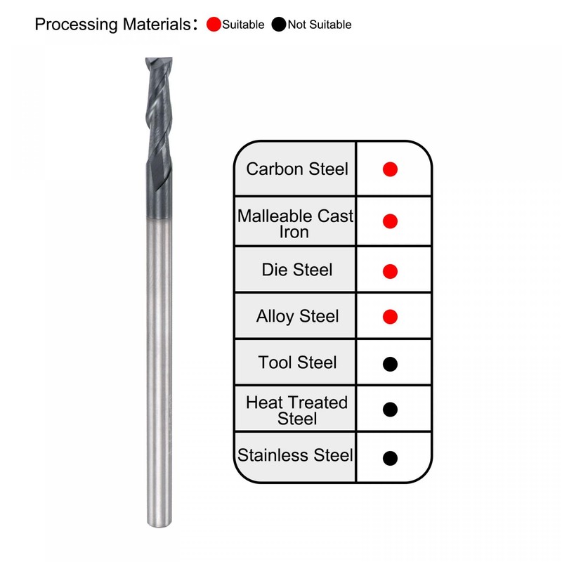 sourcing map Square Nose End Mill, 4mm Tip Dia Solid