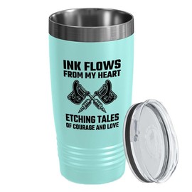 Tattoo Artist Pink Edition Viking Tumbler 20oz - Ink flows - Tattoo Gifts Tipping Skin Deep Ink Tattoo Lover Tattooing Tattooist