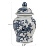 Creative Co-Op Decorative Ceramic Ginger Jar with Domed Lid, Blue